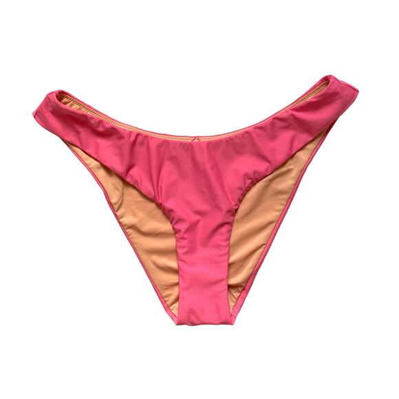 J. Crew High Leg Bikini Bottom Swim Pink Size Medium NEW - Picture 1 of 6